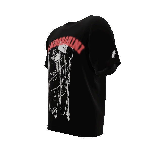 Leather Face T-Shirt - Black/Red