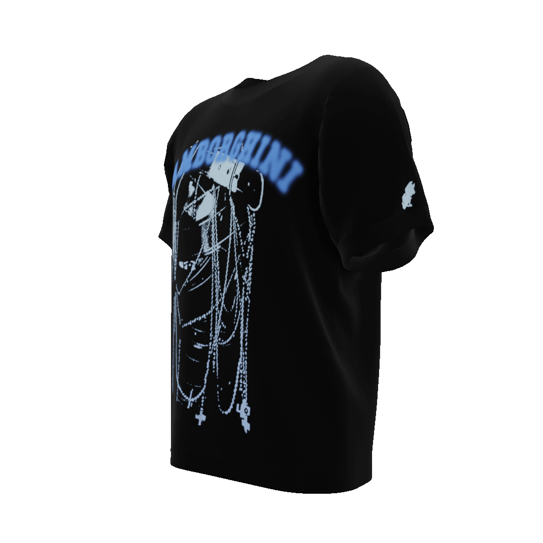 Leather Face T-Shirt - Black/Blue